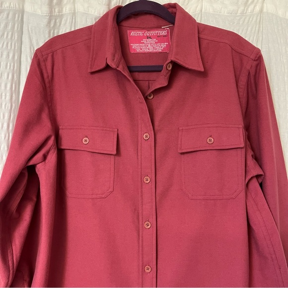Rustic Outfitters Mauve Button Down Cotton Women’s Shacket Size 2x - Picture 5 of 6